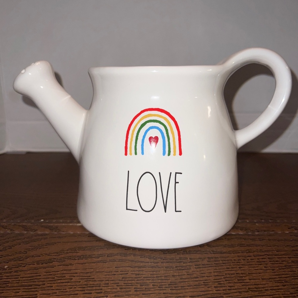 Rae Dunn “love” watering can - ceramic